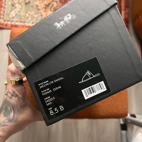 COACH NWT Jaclyn Leather Sandal Brown 8.5 - Picture 6 of 7